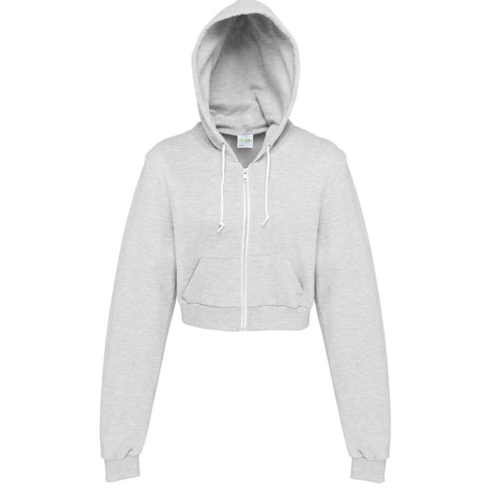 Grey crop top hoodie